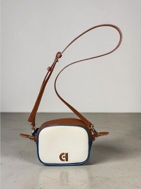 Cole Haan Nautical Leather Tan Essential Camera Crossbody Bag